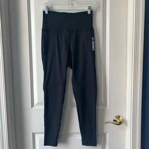NWT Adidas Terrex Prime Blue black leggings with pocket